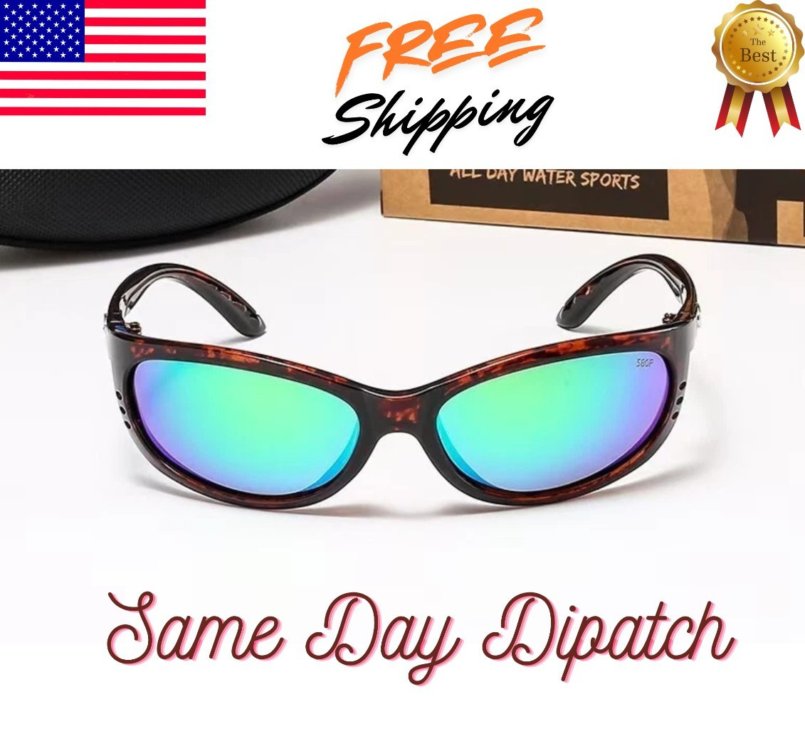 Costa del Mar Brine Tortoise Shell Frame Green Mirror Polarized Sunglasses 580P