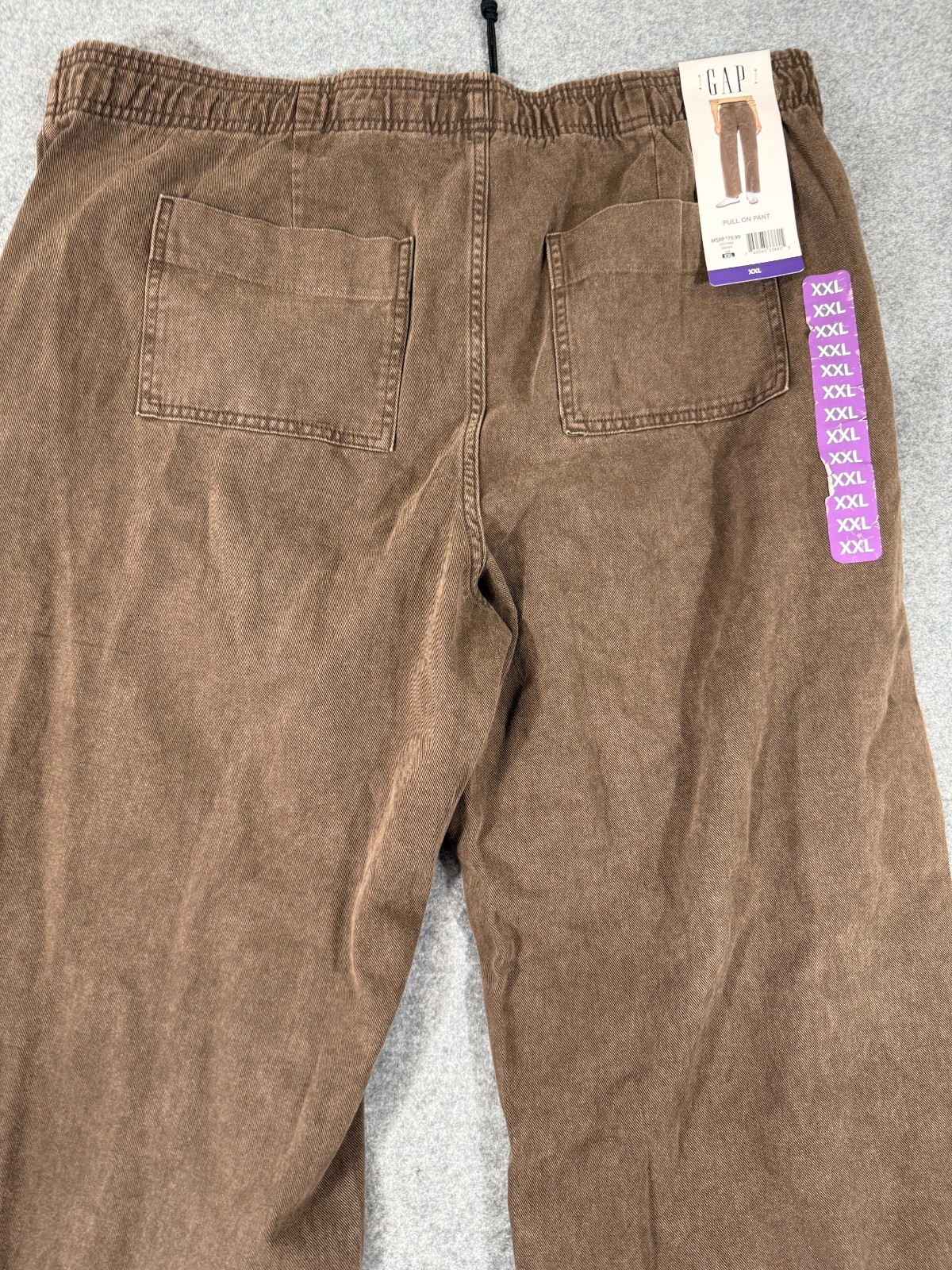 Gap Pull On Pants Womens 2XL Brown Straight Leg Elastic Waist Flat Front NWT