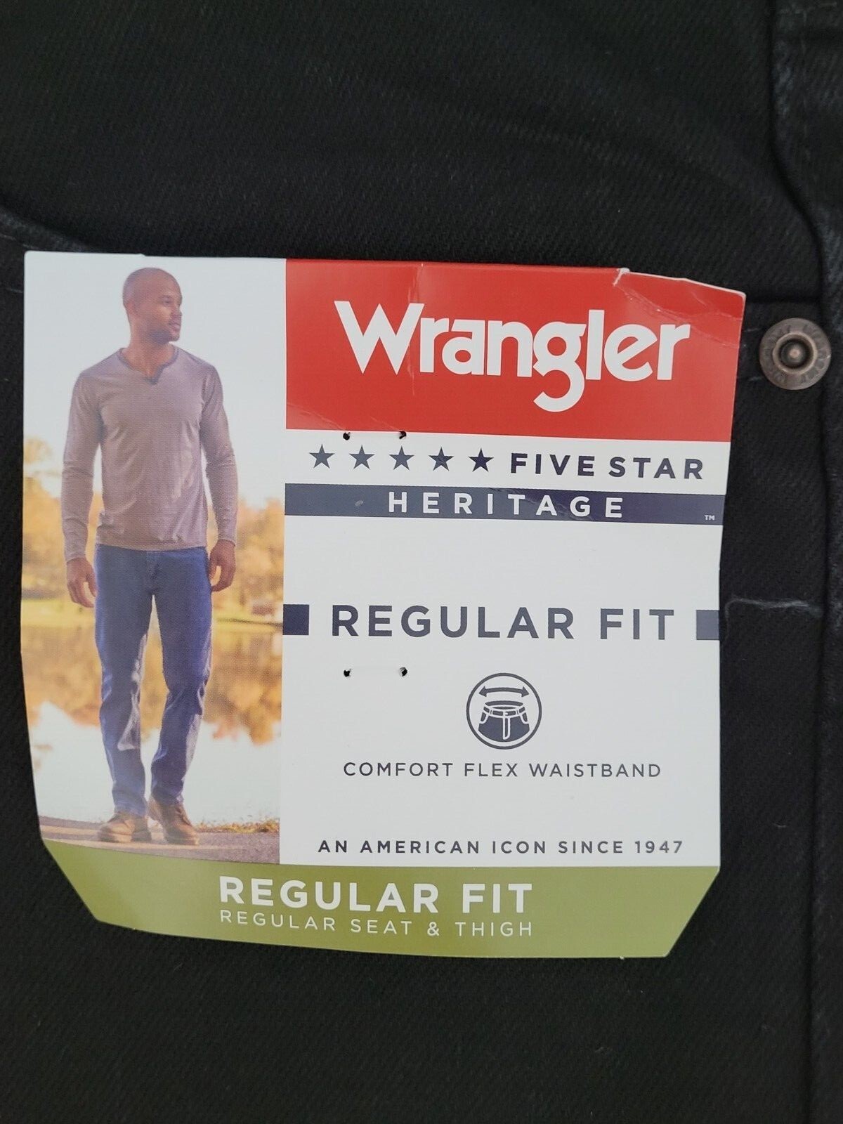 Wrangler Regular Fit Comfort Flex Waistband Jeans Performance Series Men’s