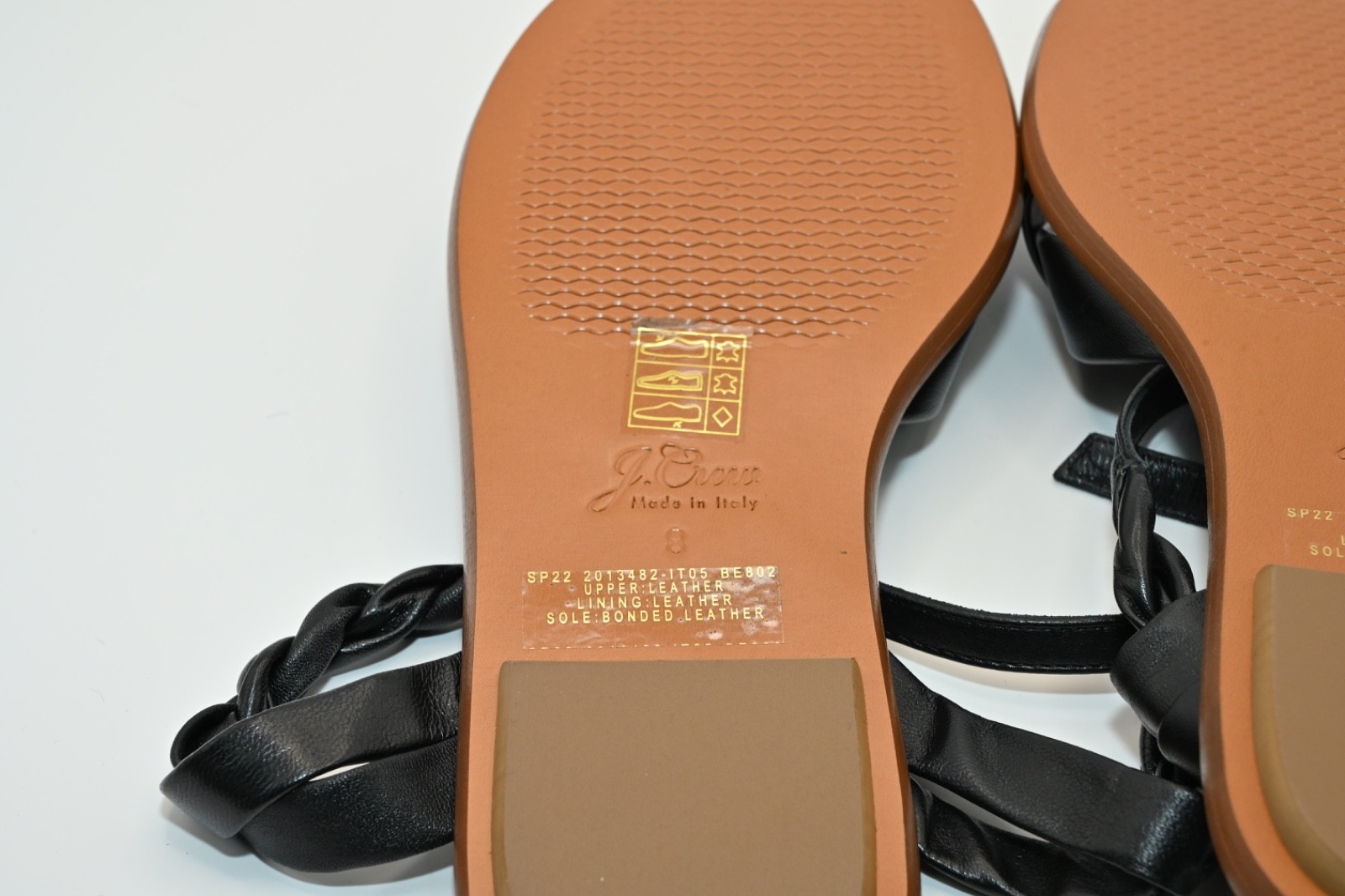J.CREW WOMEN SIZE 8 BLACK SANDAL TWIST STRAP NEW WITH BOX