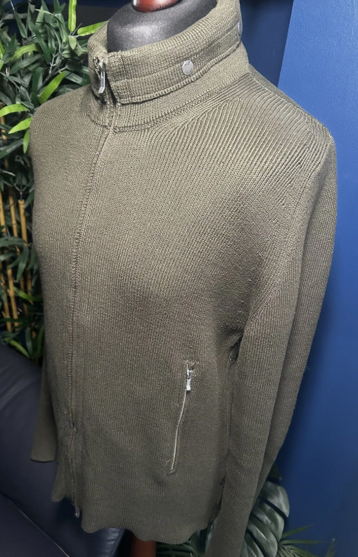 2007 C.P. Company Full Zip Hooded Cardigan Green Knitted Mens Size 52 Large