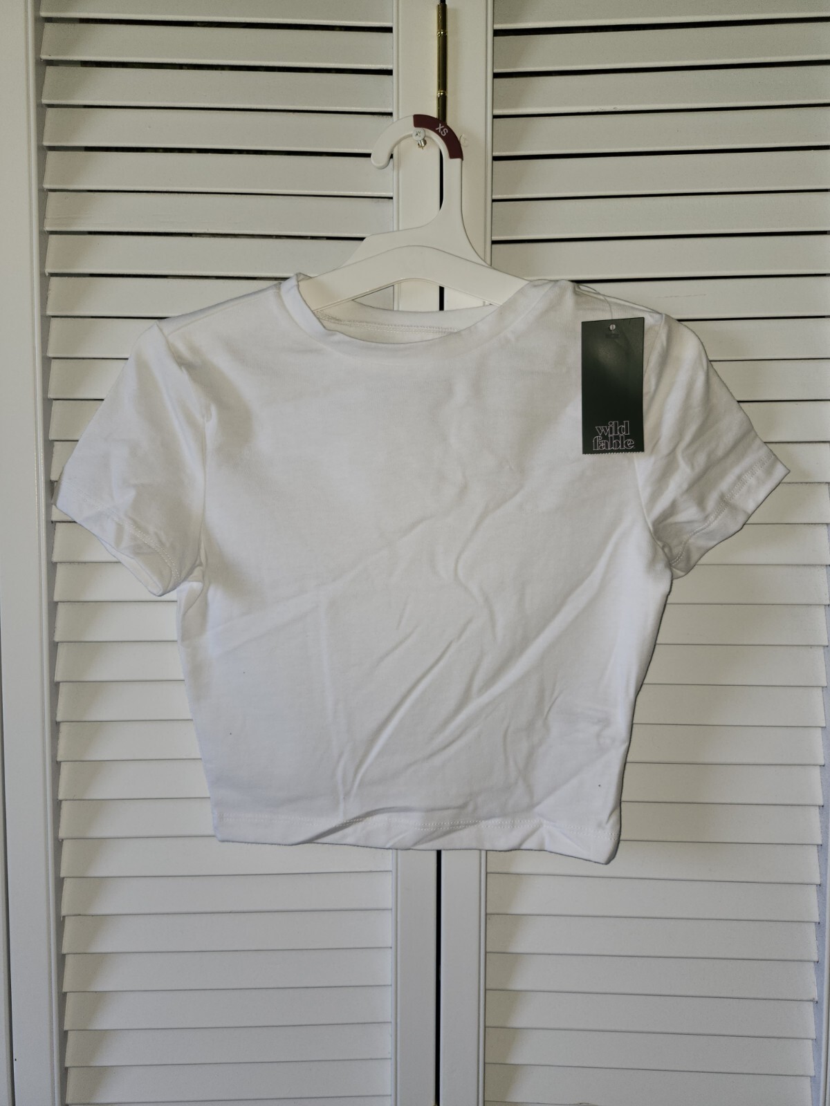 NWT Womens Wild Fable Crop Top Short Sleeve White Size XS