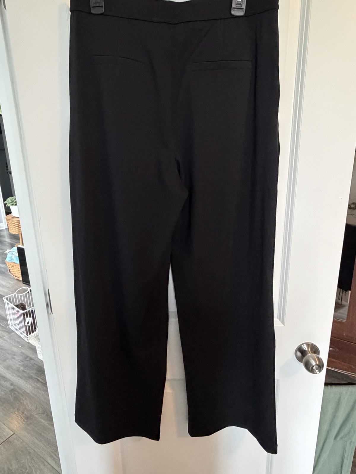 Halara Dress Pants Womens Large Tall Black Flex High Wasited Wide Leg Pull On