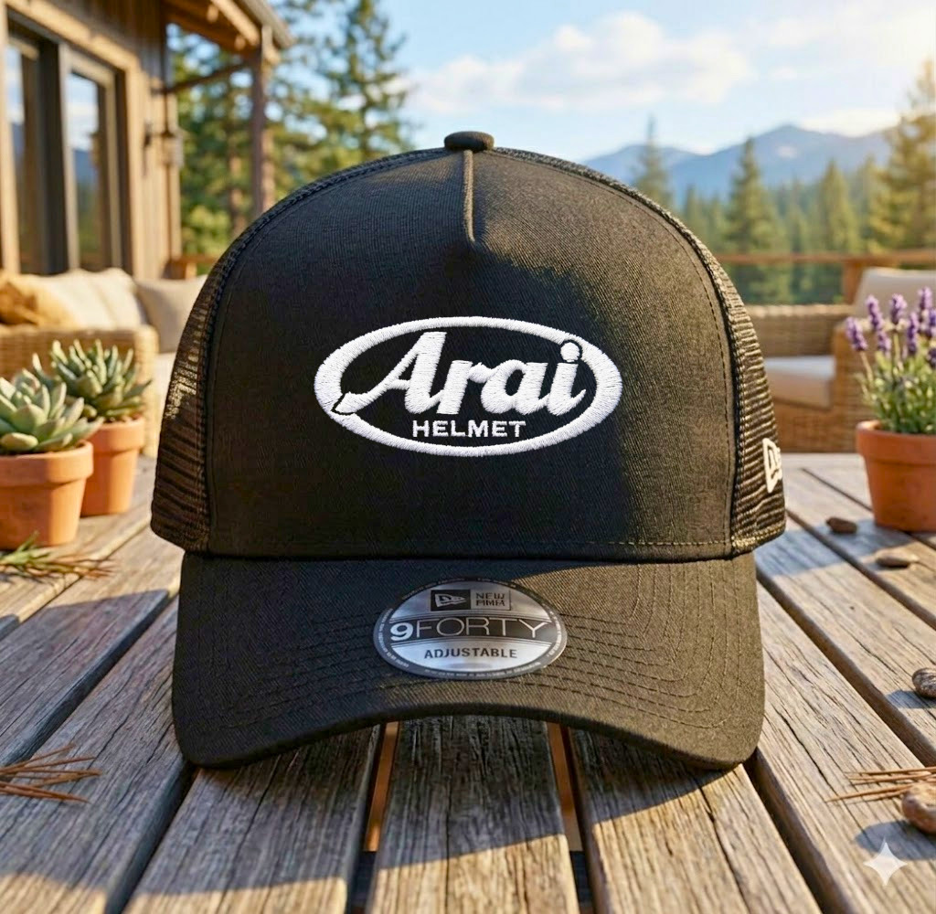Arai Racing Team Embroidered Trucker Hat Motorsports Motorbike Mesh Cap