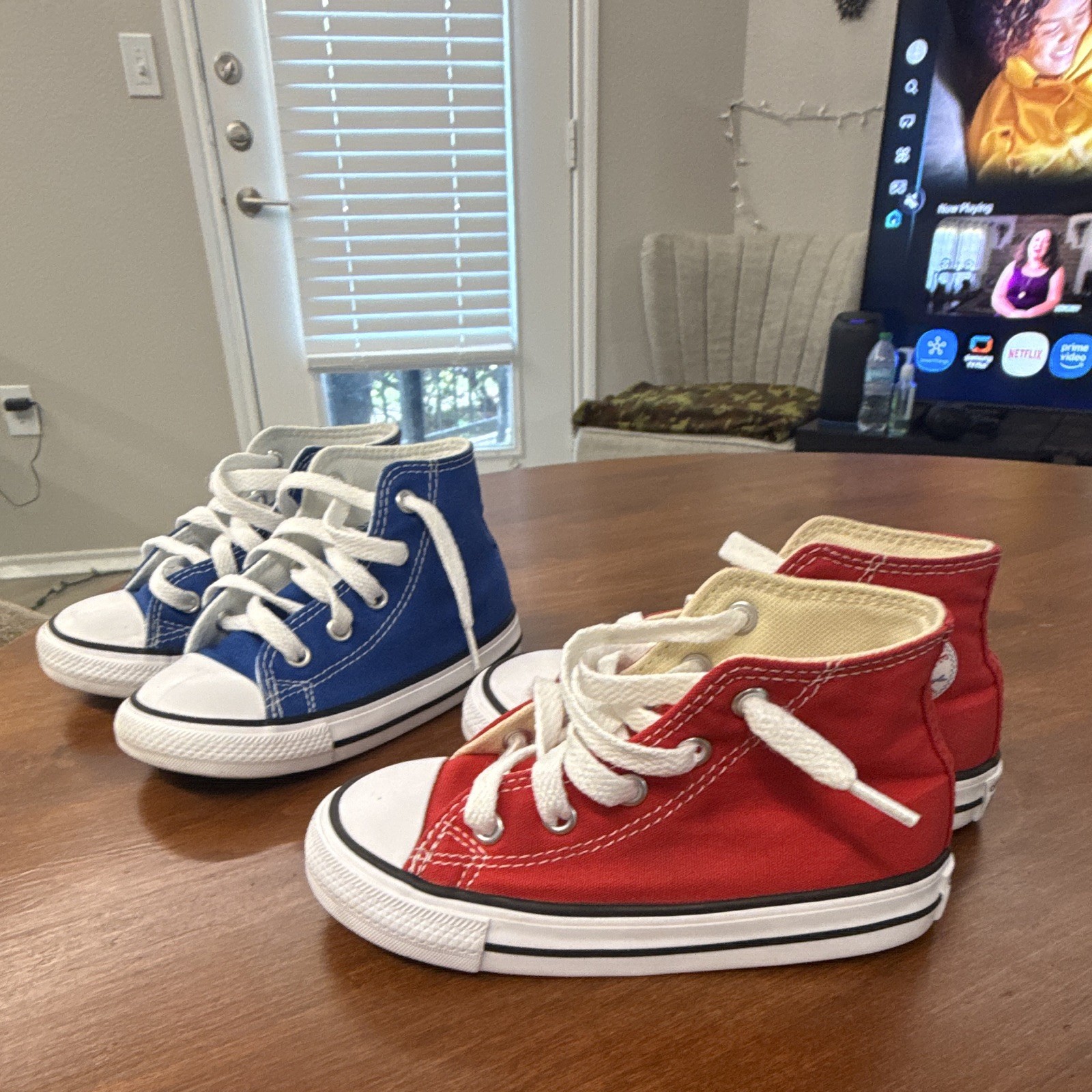 Converse Chuck Taylor All Star Unisex Kids High Top Sneakers Red/Blue US 8 EU 24