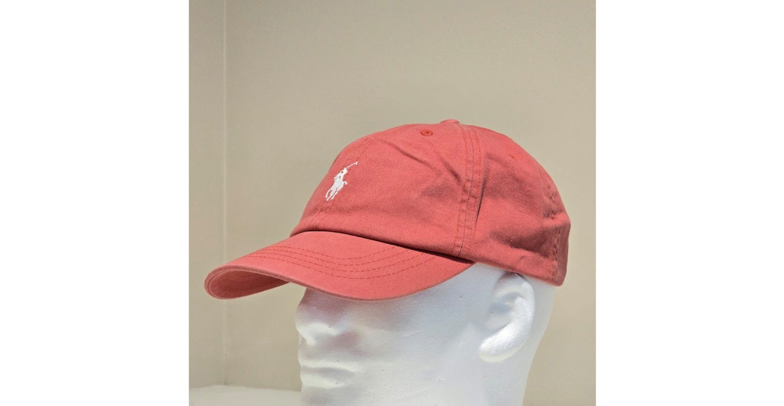 Polo Ralph Lauren Men’s One Size Cotton Chino Adjustable Ball Cap Rosewood White