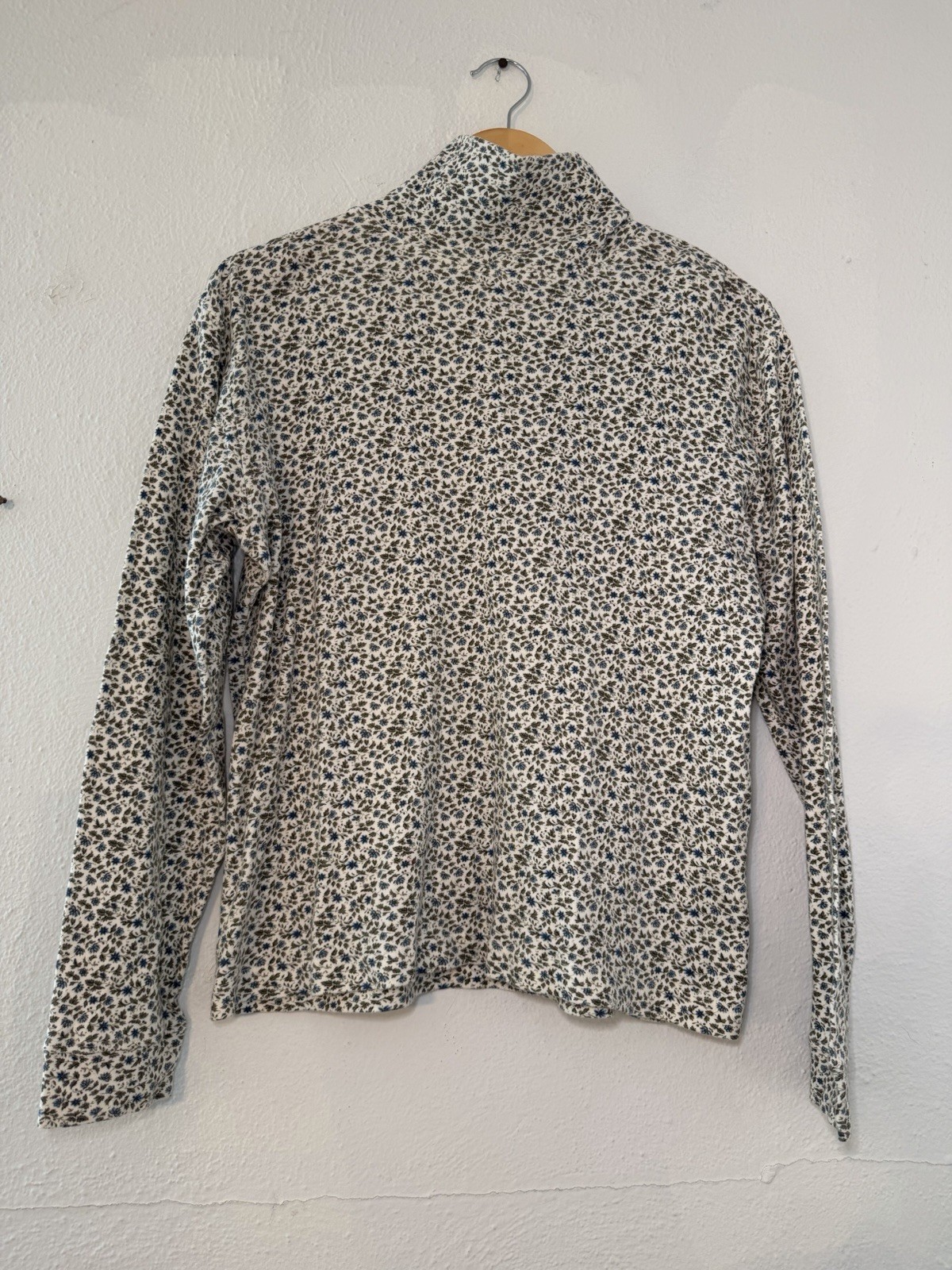 Vintage 90s Floral Mock Turtleneck 100% Cotton Grandma Core Cottage Core Size M