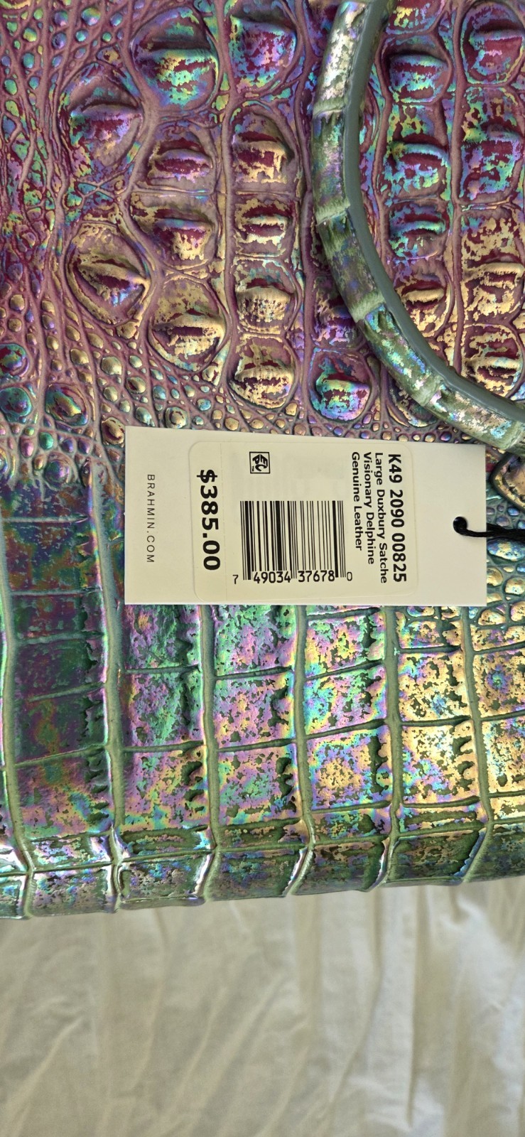 NWT Brahmin Large Duxbury Visionary Delphine Leather Satchel Metallic Shimmer