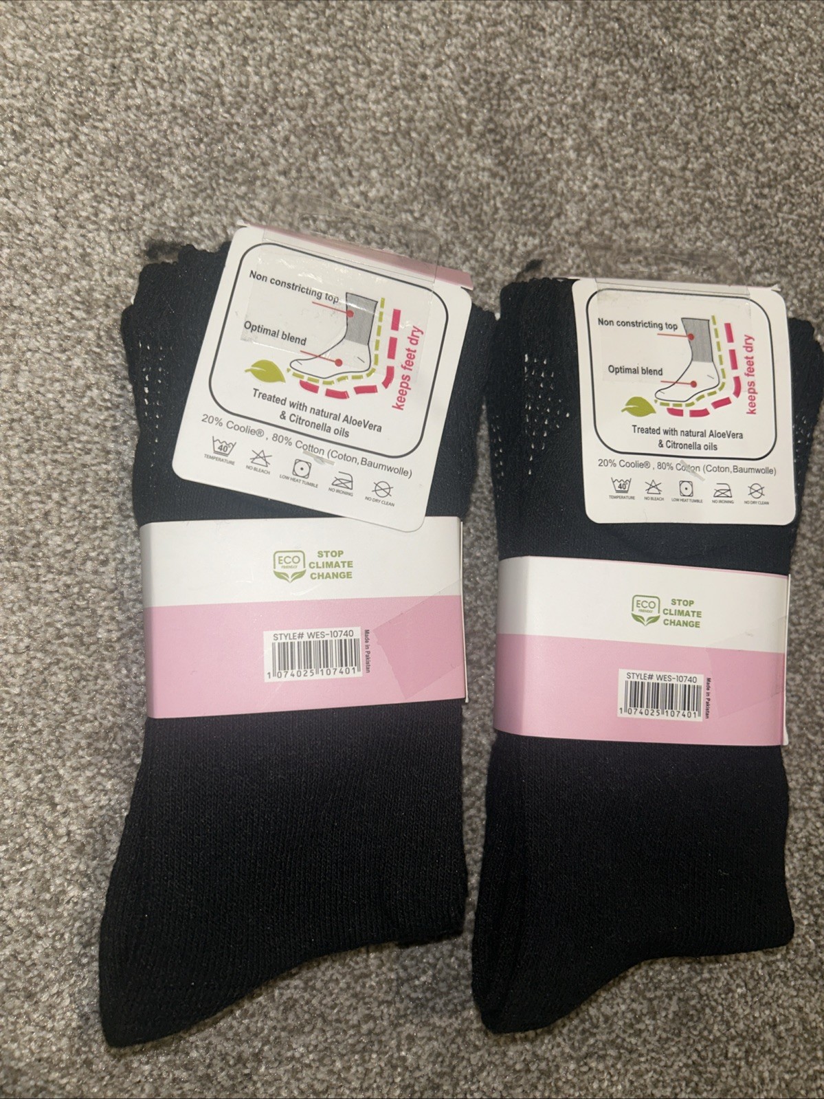 6 pairs Cotton Diabetic Extra Wide Socks L-XL size 9-11 Black NEW⚡️⚡️⚡️