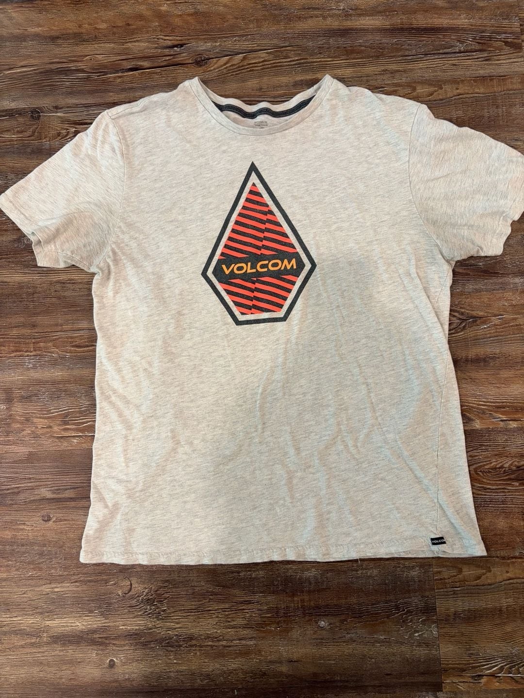 Volcom Interference Heather Oatmeal Logo T-Shirt Modern Fit