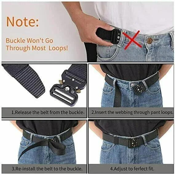 Men Casual Military Tactical Army Adjustable Quick Release Belt Light Weight