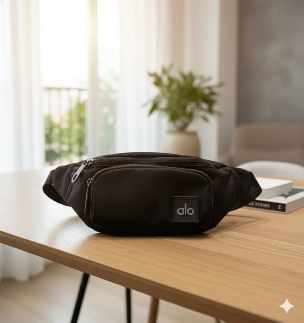 Аӏо Yoga Explorer Belt Bag Black Crossbody Waist Pack Travel NWT