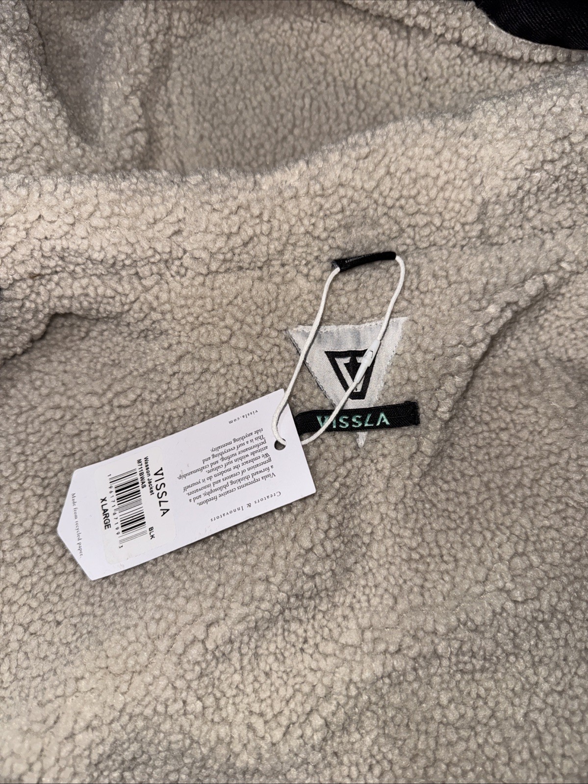 NEW Vissla Men’s Denim Heritage Sherpa Organic Cottton Heavyweight Jacket Sz XL