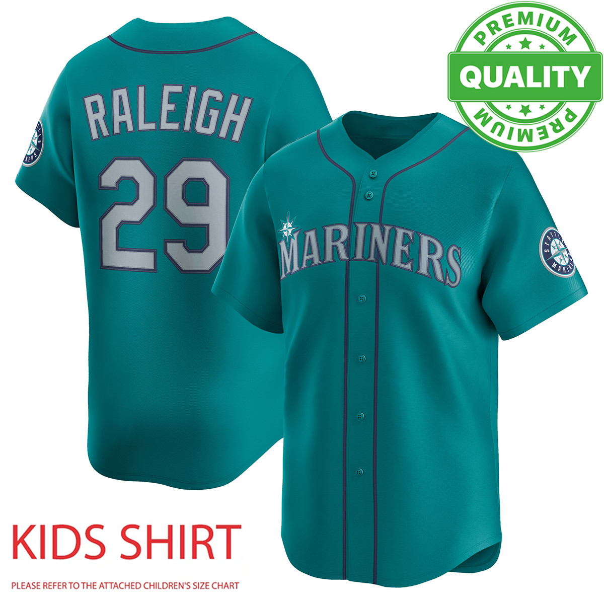 Mariners Team Raleigh Number #29 Baseball Jersey 3D AOP Kids Youth ND1327