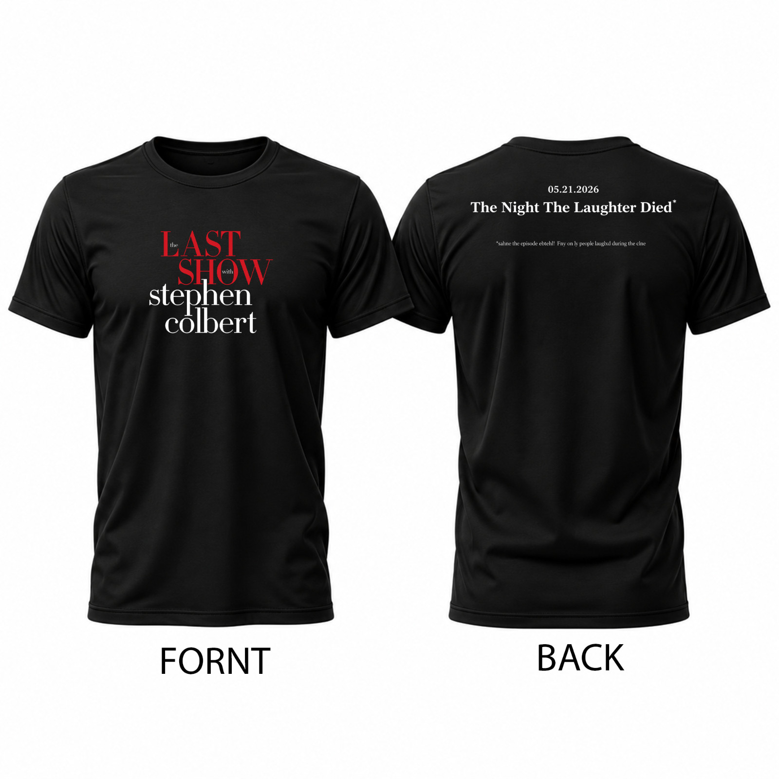 The Last Show Black T-Shirt Double Sided Print Graphic Tee Men