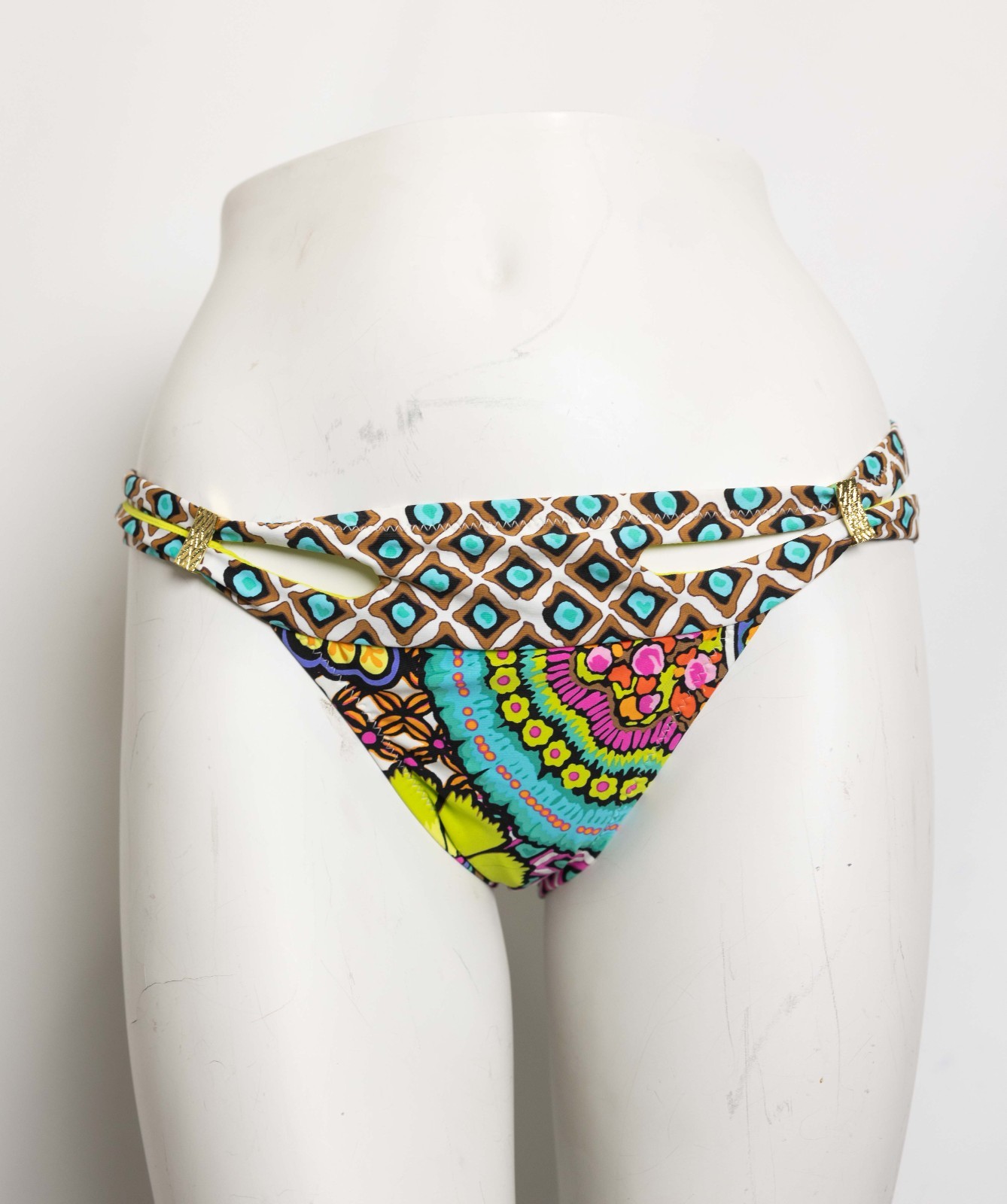 Trina Turk Madagascar Brazilian Bikini Bottoms Size 4 NWT