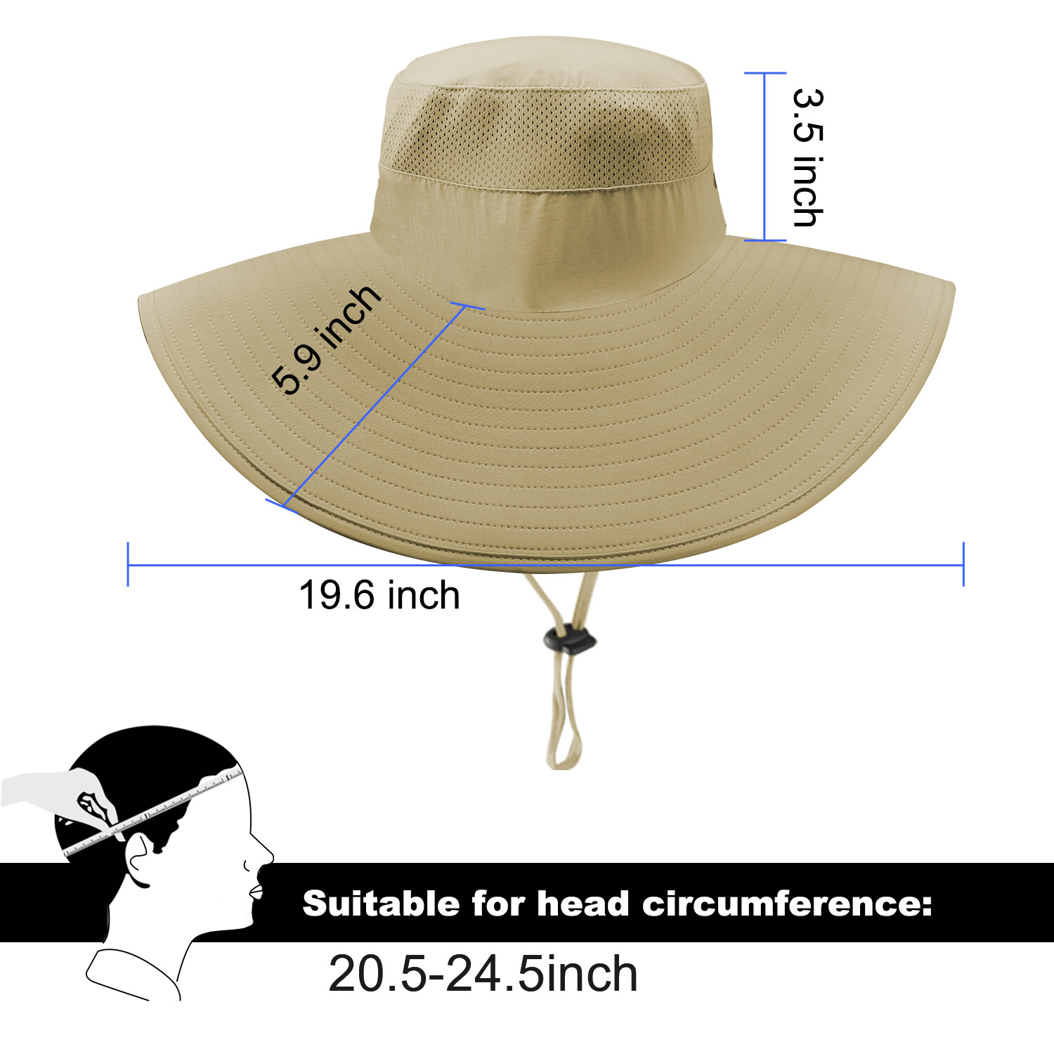 Wide Brim Sun Hat Breathable Bucket Cap Summer Fishing UV Protection Men Women