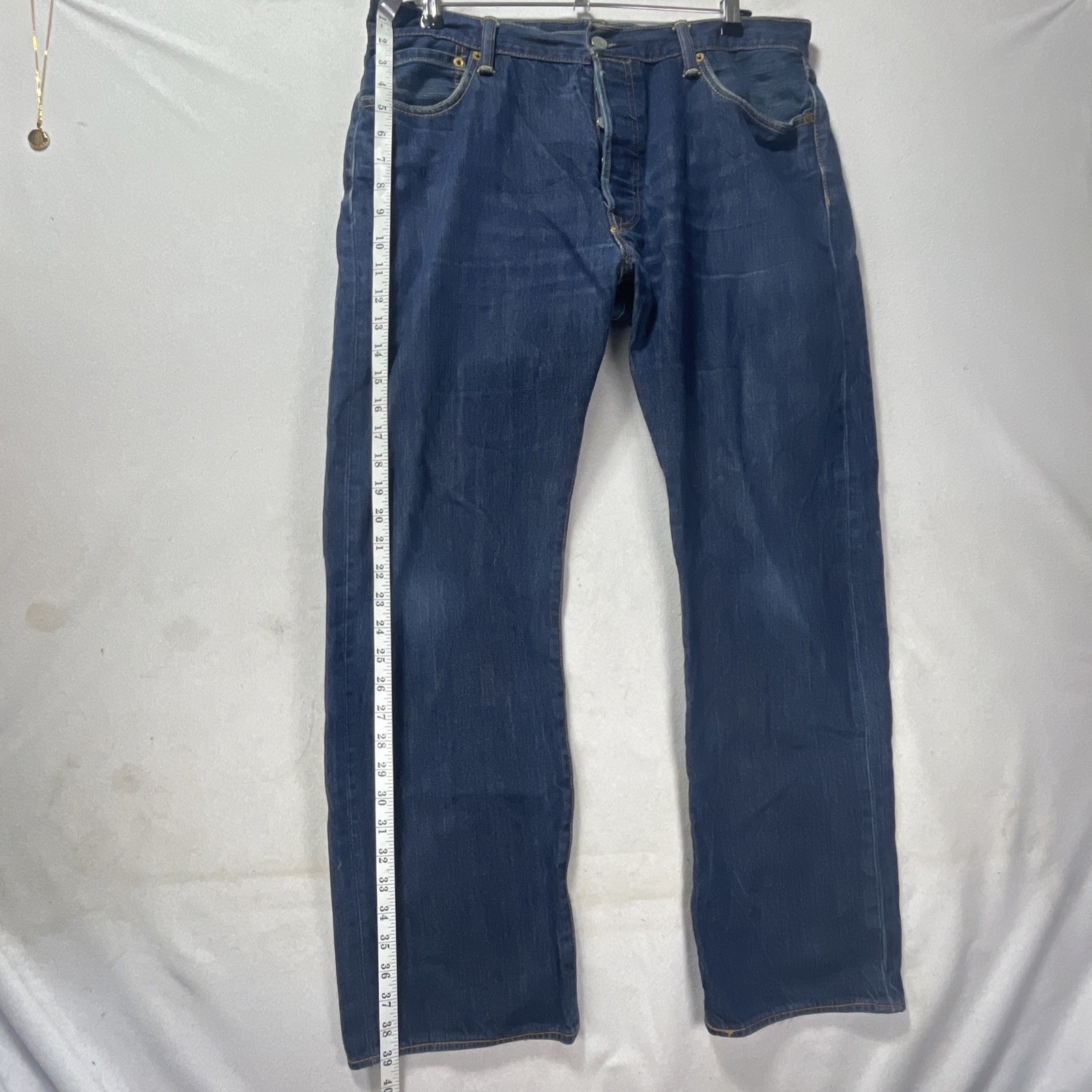 LEVI’S Premium 501 Men’s Jeans Regular Straight Button Fly Denim W36xL30 skuC7