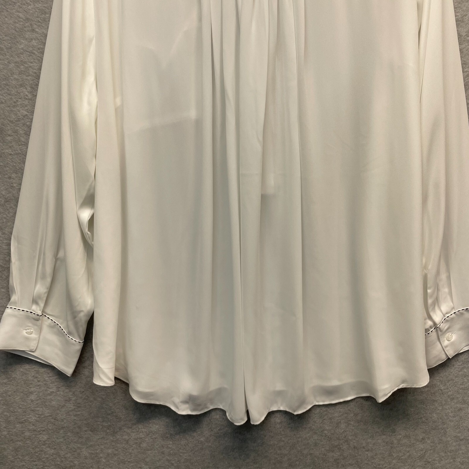 Lane Bryant Popover Blouse Womens Plus 22/24 White Lightweight Semi-Sheer