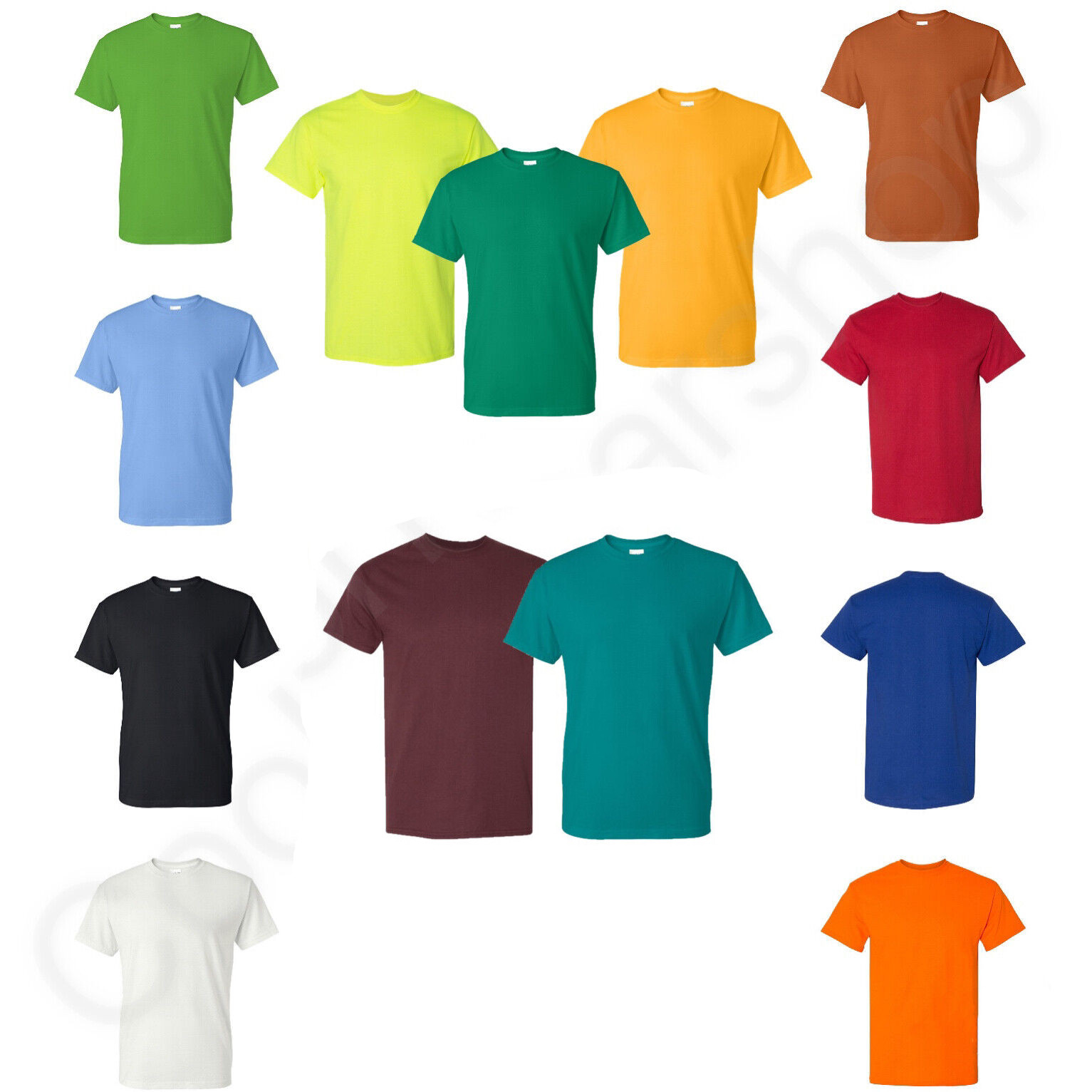 NEW Gildan Men’s 50/50 Dryblend Plain Crew Neck Short Sleeves T-Shirt 8000