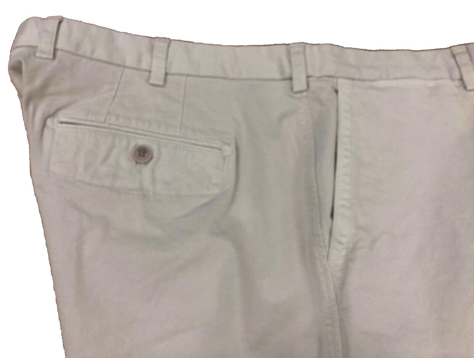 Bugatchi Uomo Men’s Size 40 Beige Cotton Blend Flat Front Walking Shorts
