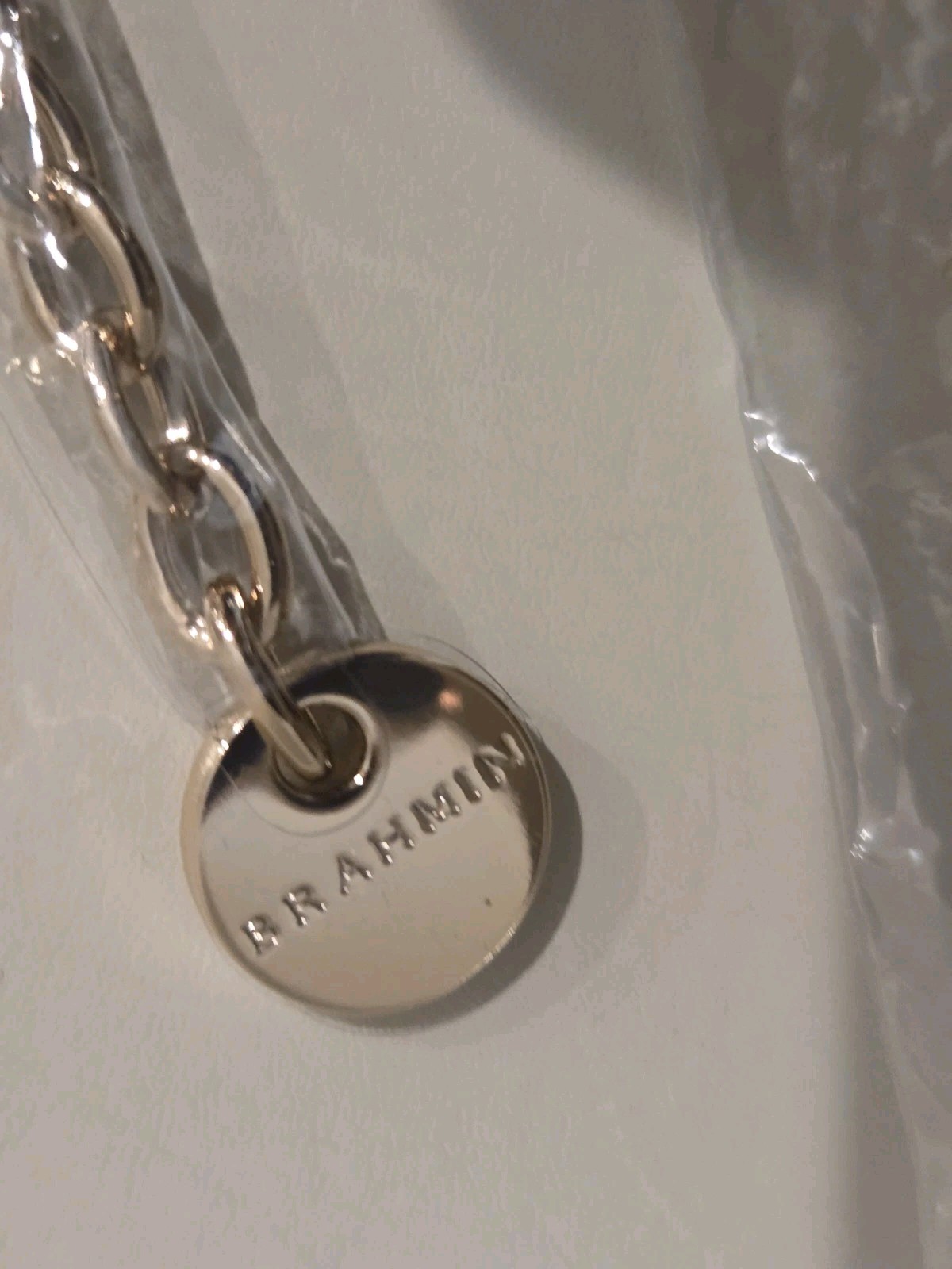 NWT Brahmin Light Gold Lock Clip Charm Key Wagon Logo Accessory Bracelet