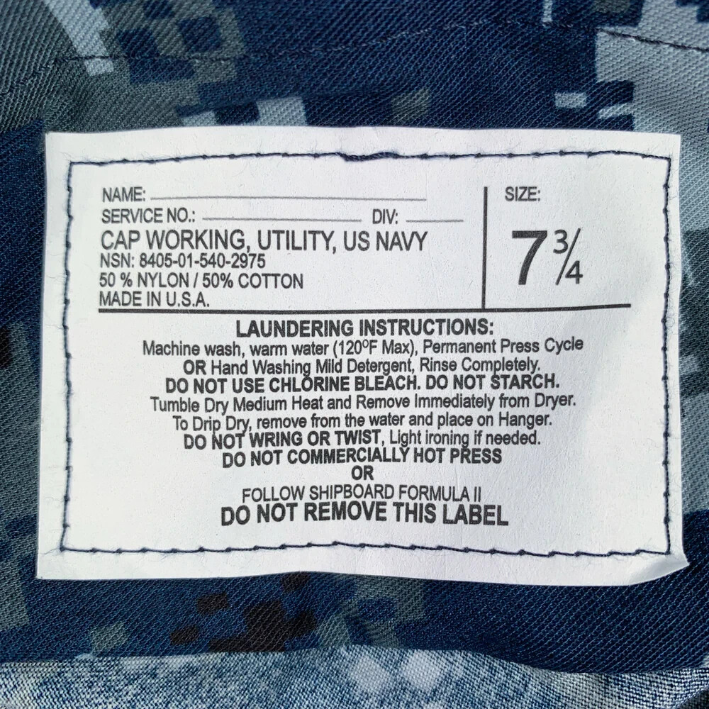 US Navy Blueberry Boonie Hat -USN Military Issue Digital Camo Cover- Made in USA