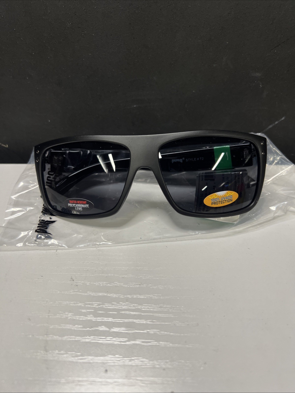 Pugs Trend T2 Sunglasses w/ Black Frame & Black Colored Lenses New UV400