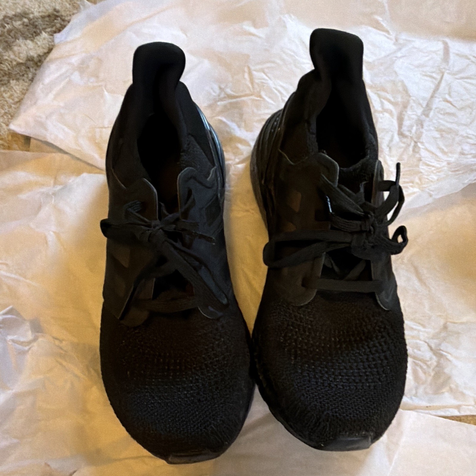 adidas UltraBoost Men’s Black Knit Breathable Low Top Lace-Up Sneakers