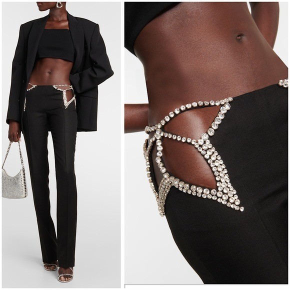 STELLA MCCARTNEY ULTRA LOW-RISED DIAMOND STAR PANTS $2,993