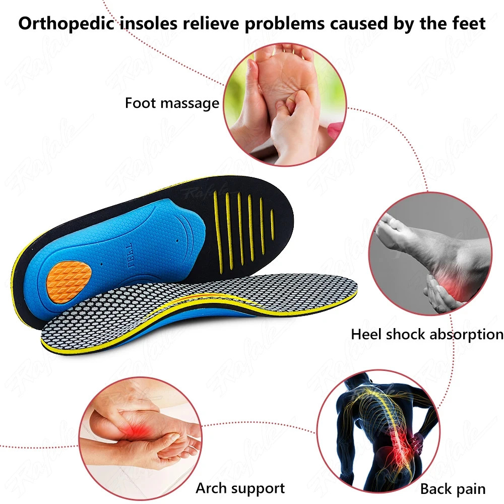 EVA Orthopedic Insoles Orthotics Flat Foot Health Sole Pad for Shoes Insert Arch