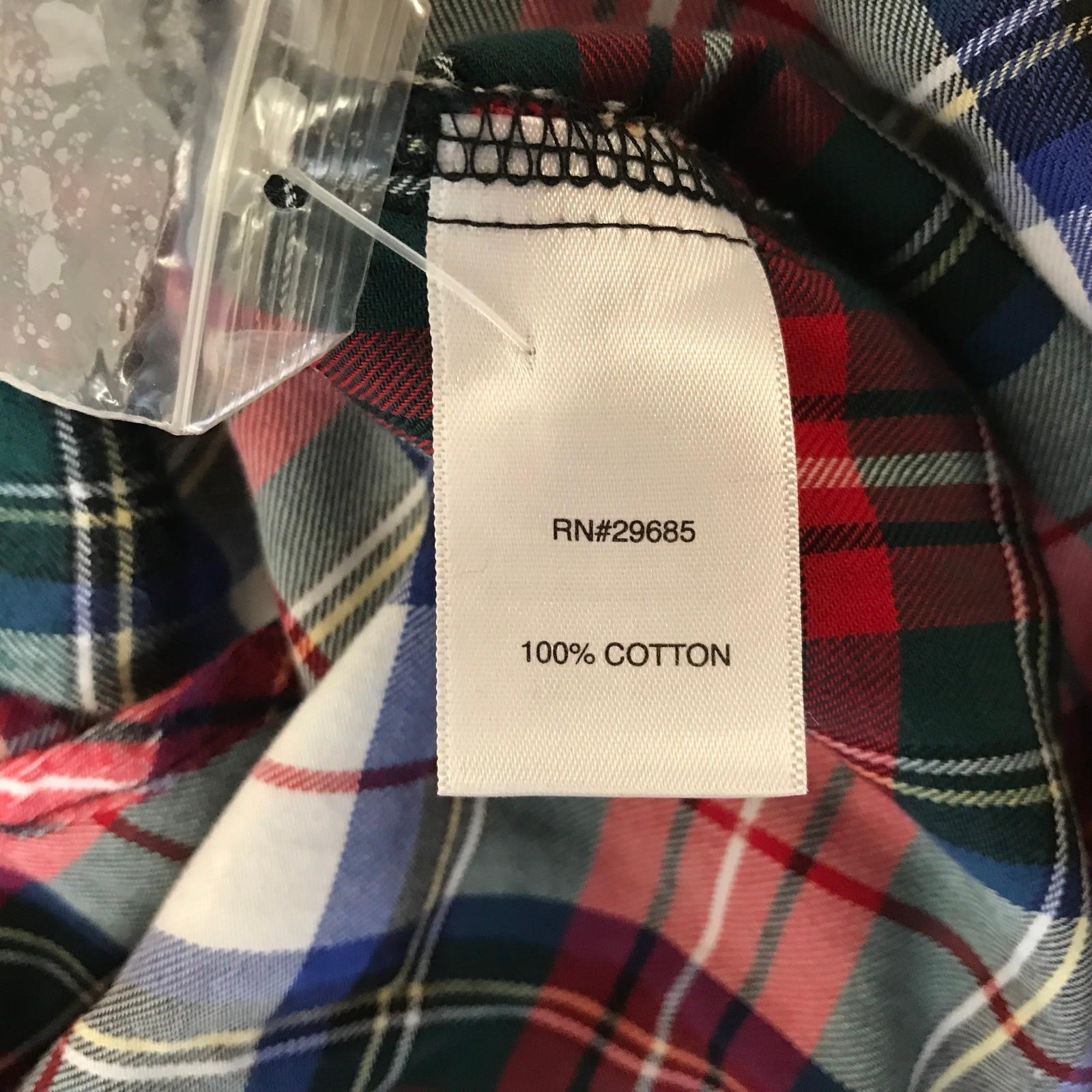 Pendleton Small Red Green Blue White Plaid Cotton Button Down Shirt Long Slv