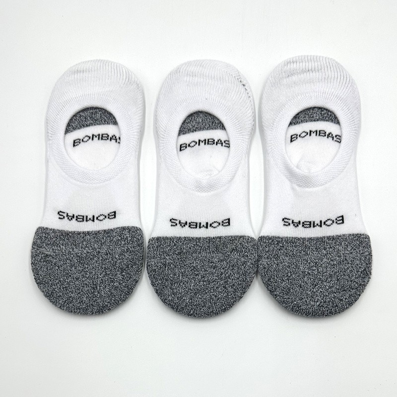 BOMBAS Women’s Cushioned No Show Socks Size Everyday Med 8-10.5 White 3 Pairs