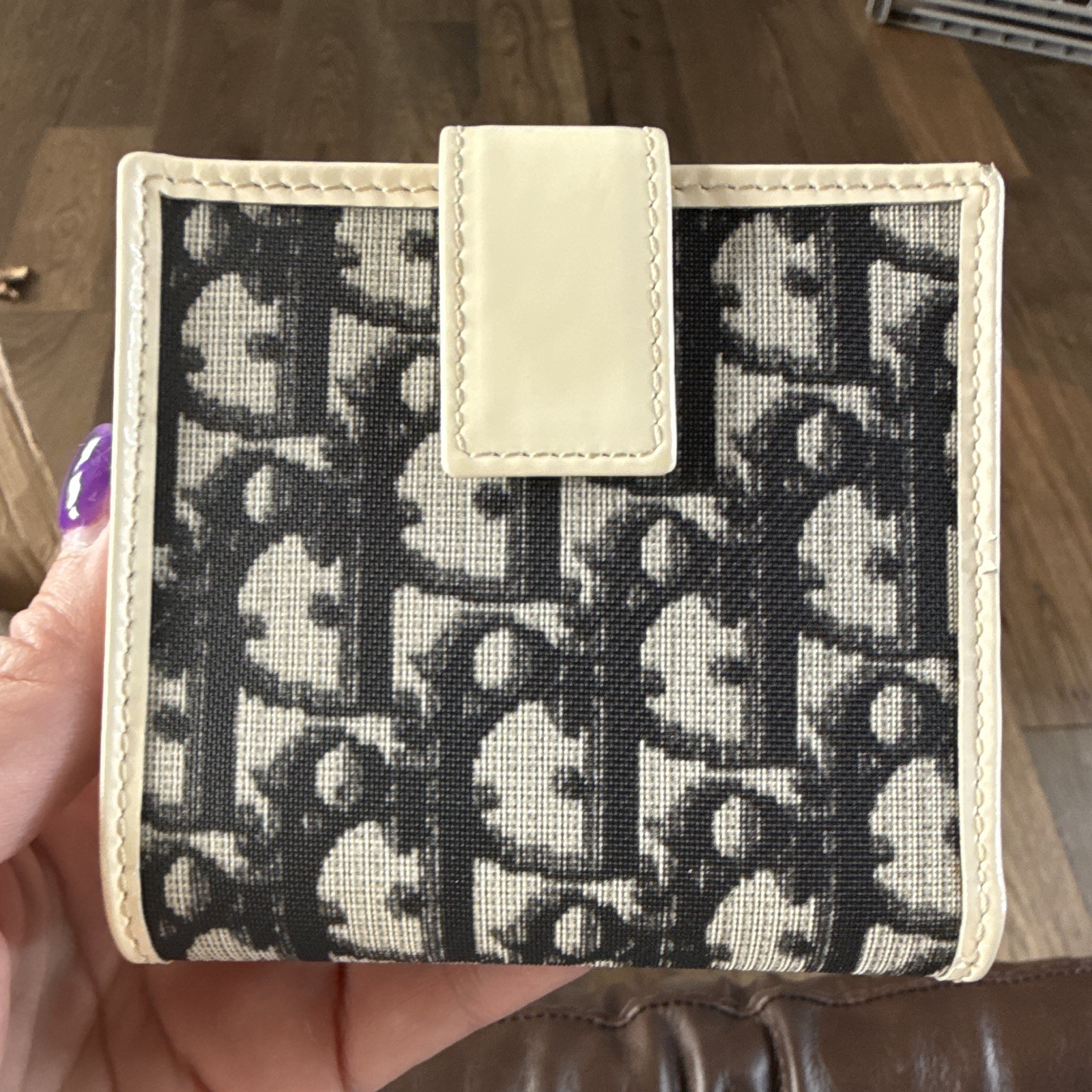 Christian Dior Blue Beige Monogram Top Handle matching Wallet!