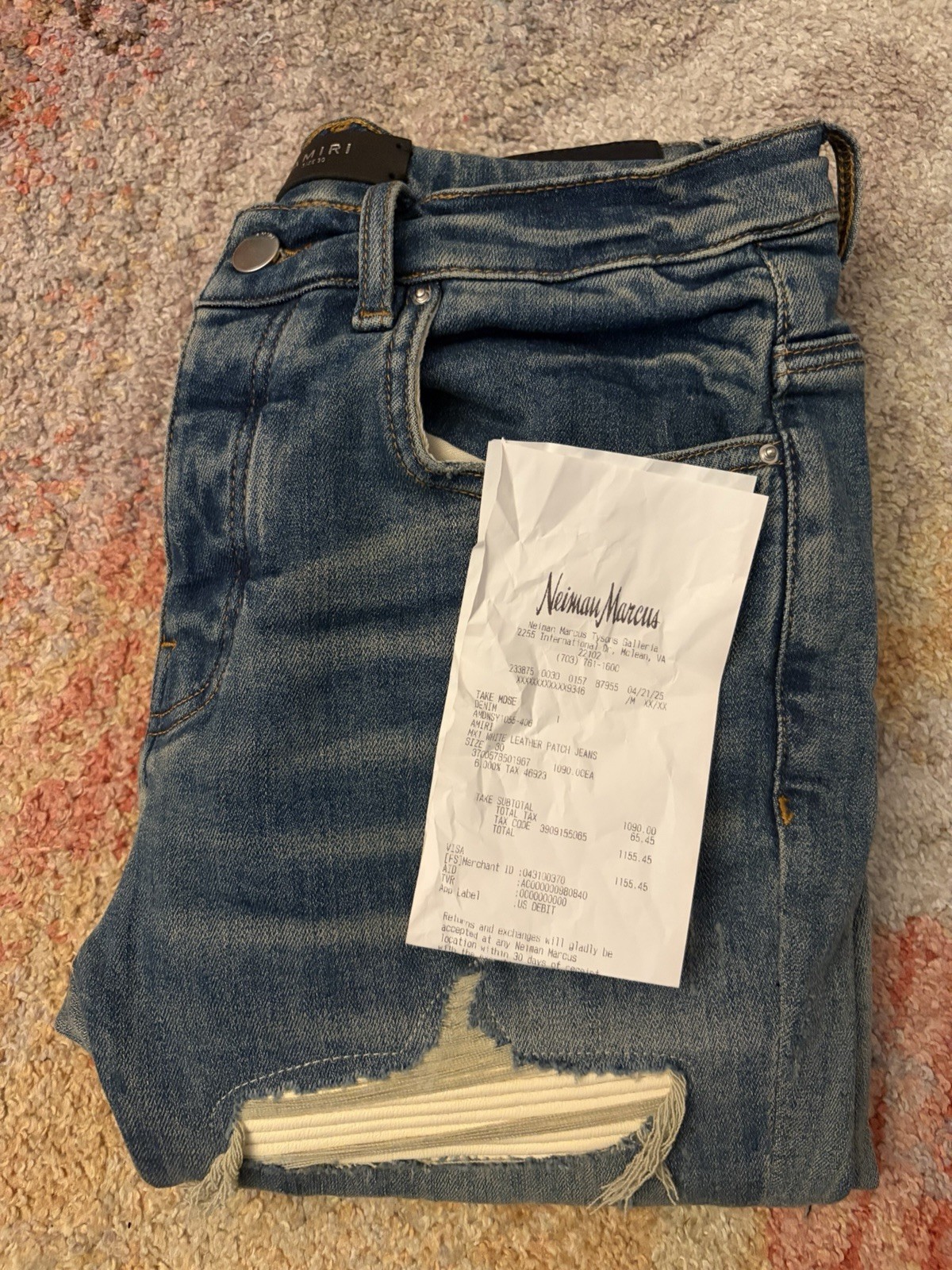 AMIRI MX1 White Patch Denim Size 30