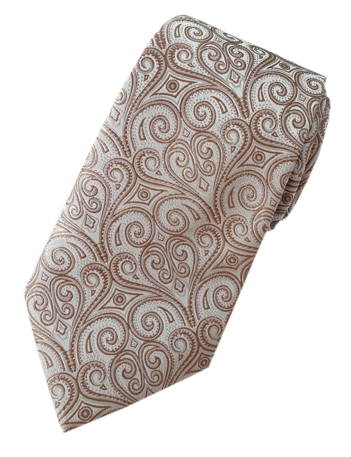 Extra Long Mens 63″ Tie Woven Jacquard Brown/beige XL Necktie 160cm 2PCS Pack