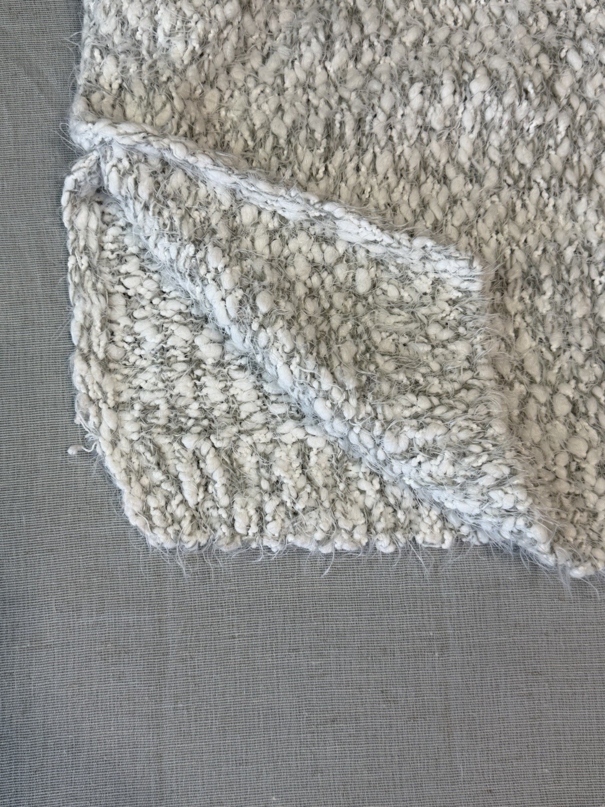Altar’d State Gray White Marled Knit Cozy Soft Fall V-Neck Textured Sweater S/M