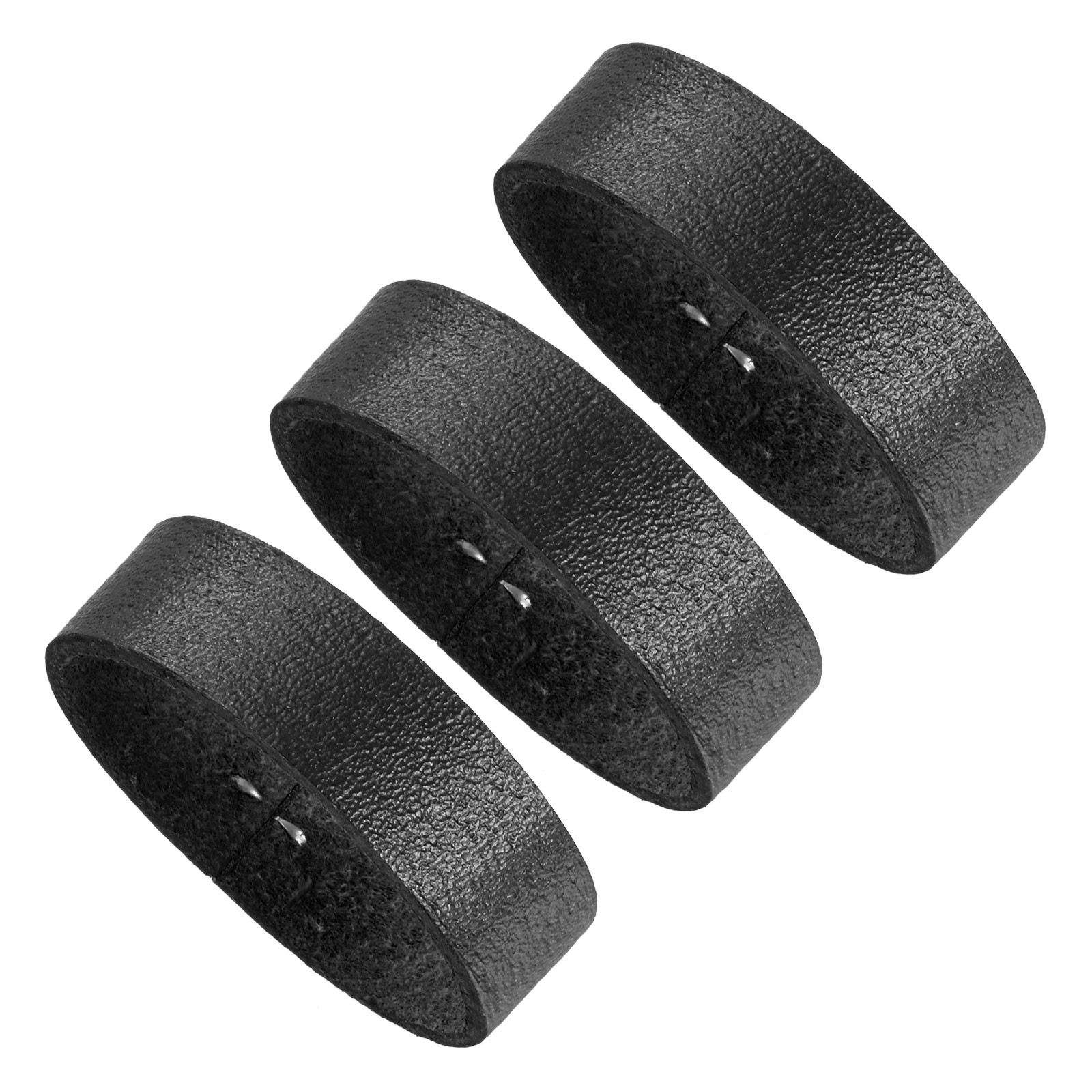 3-Pack Leather Loop Keeper Accessories, 1.5 Inch Belt Loop Keepers [Black]