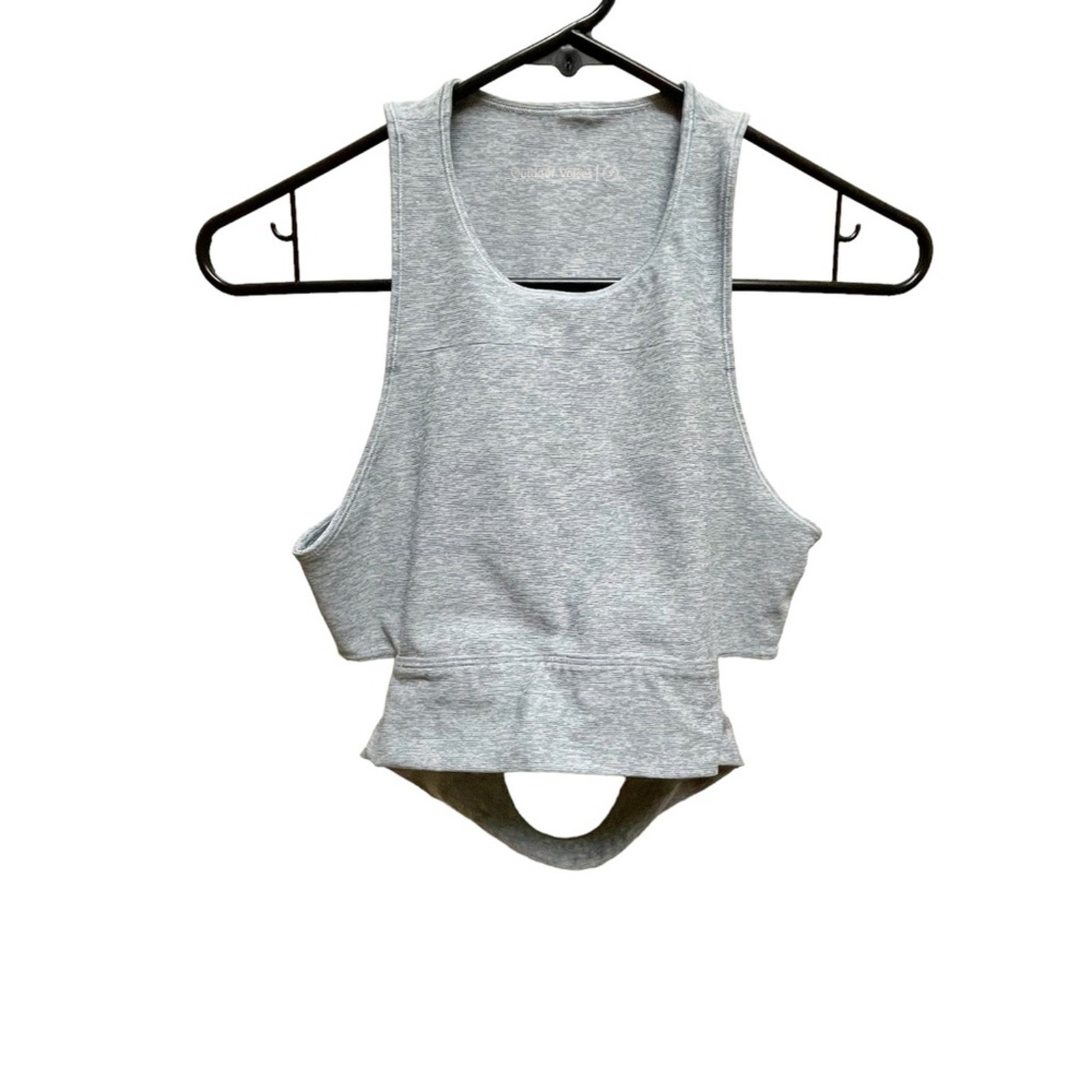 Outdoor Voices Light Blue Gray Slashback Sports Bra Small