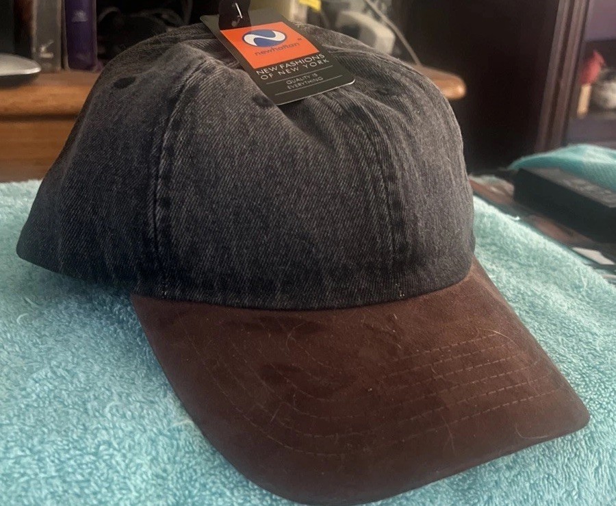Newhattan Men’s Cotton Denim With Synthetic Suede Baseball Cap New