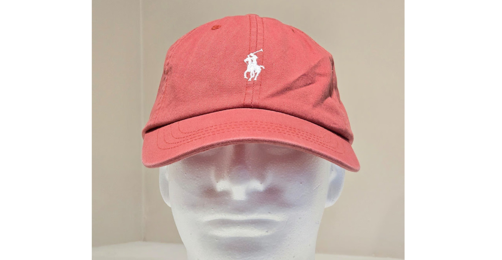 Polo Ralph Lauren Men’s One Size Cotton Chino Adjustable Ball Cap Rosewood White