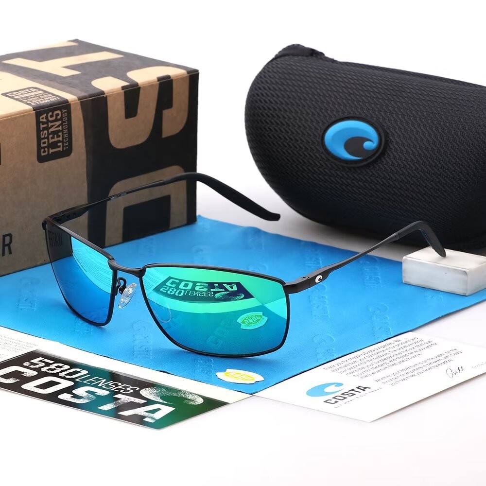 Costa Del Mar Turret Black/Green Mirror Polarzied Lenses Sunglasses 580p