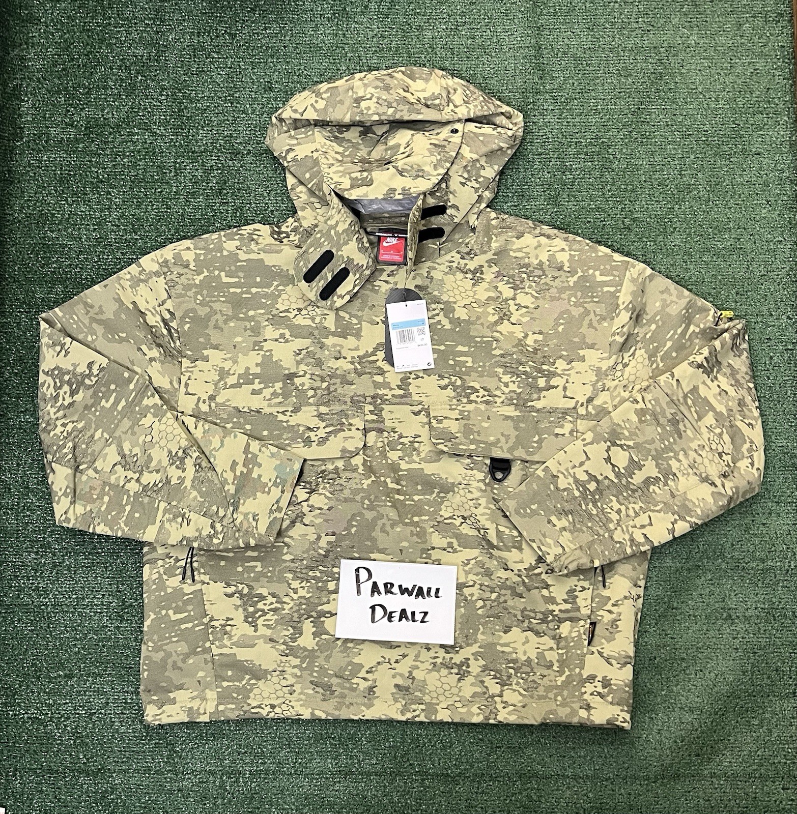 Nike Tech Woven CORDURA Jacket Camo Olive Black Men’s Size Medium IF8494-276