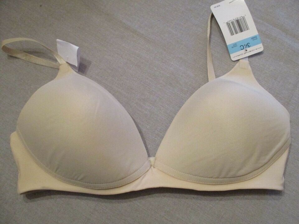 NEW Maidenform 34b Beige BRA 9348 WIRE FREE LINED FULL COVERAGE.