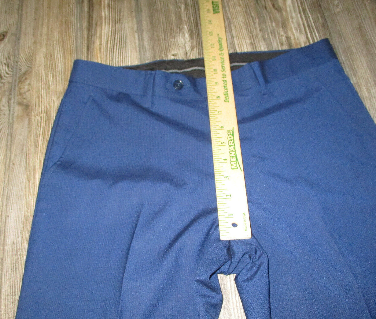 Combatant Gentlemen Blue Mini Windowpane Pants Size 30X30 Msre 31.5×29 Wool Poly