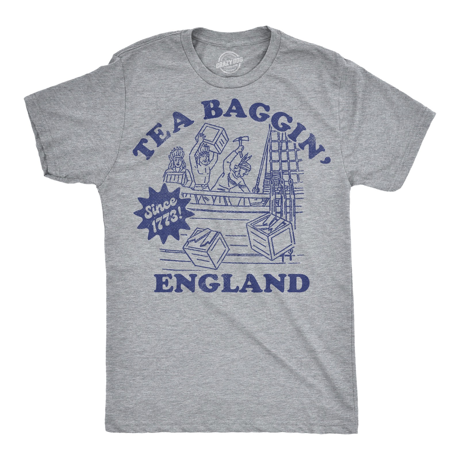 Mens Funny T Shirts Tea Baggin England Sarcastic Fourth Of July Graphic Novelty