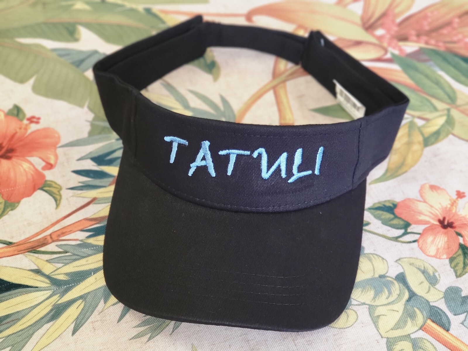 Custom embroidered sun visor cap, personalized embroidered visor hat (black)