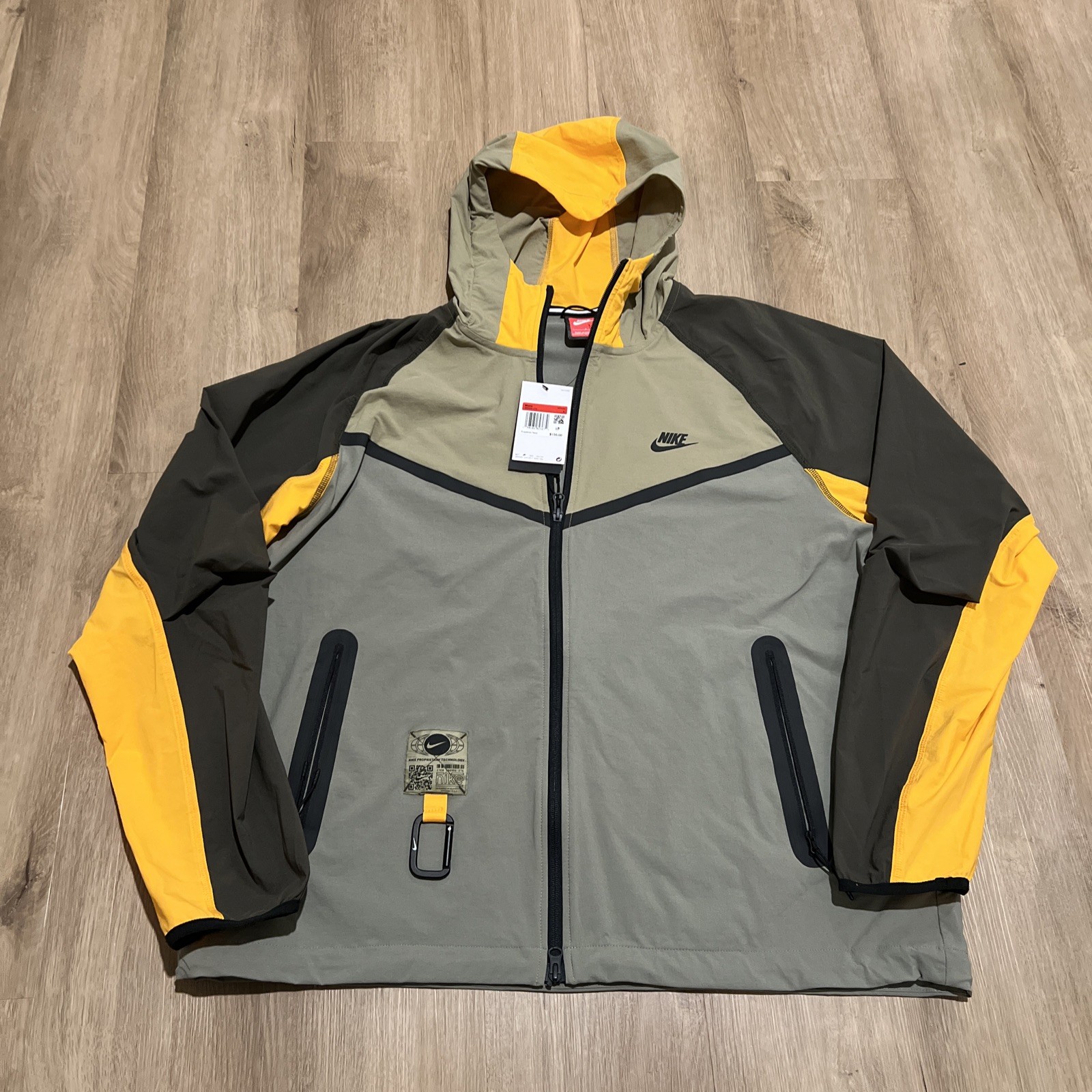 Nike Tech Windrunner Full Zip Hooded Jacket Olive Green Men Size $155 IB8956-276