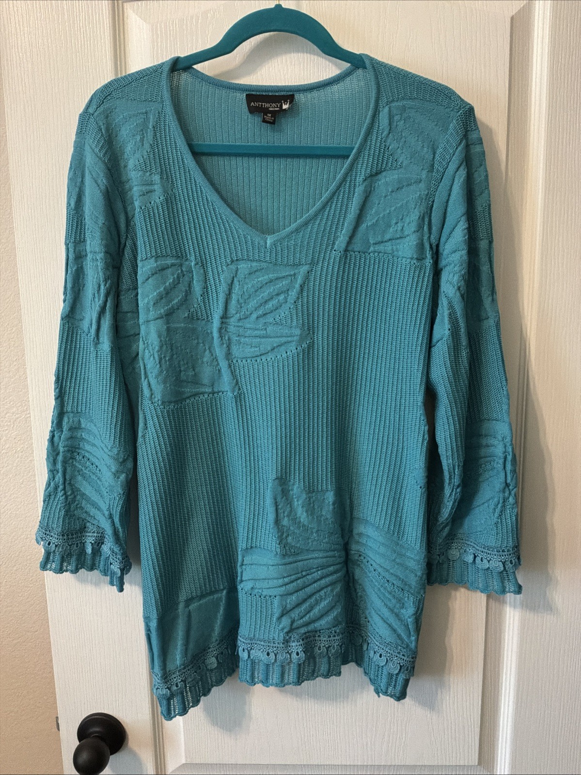 Anthony Design Originals 1X Turquoise Sweater NWT