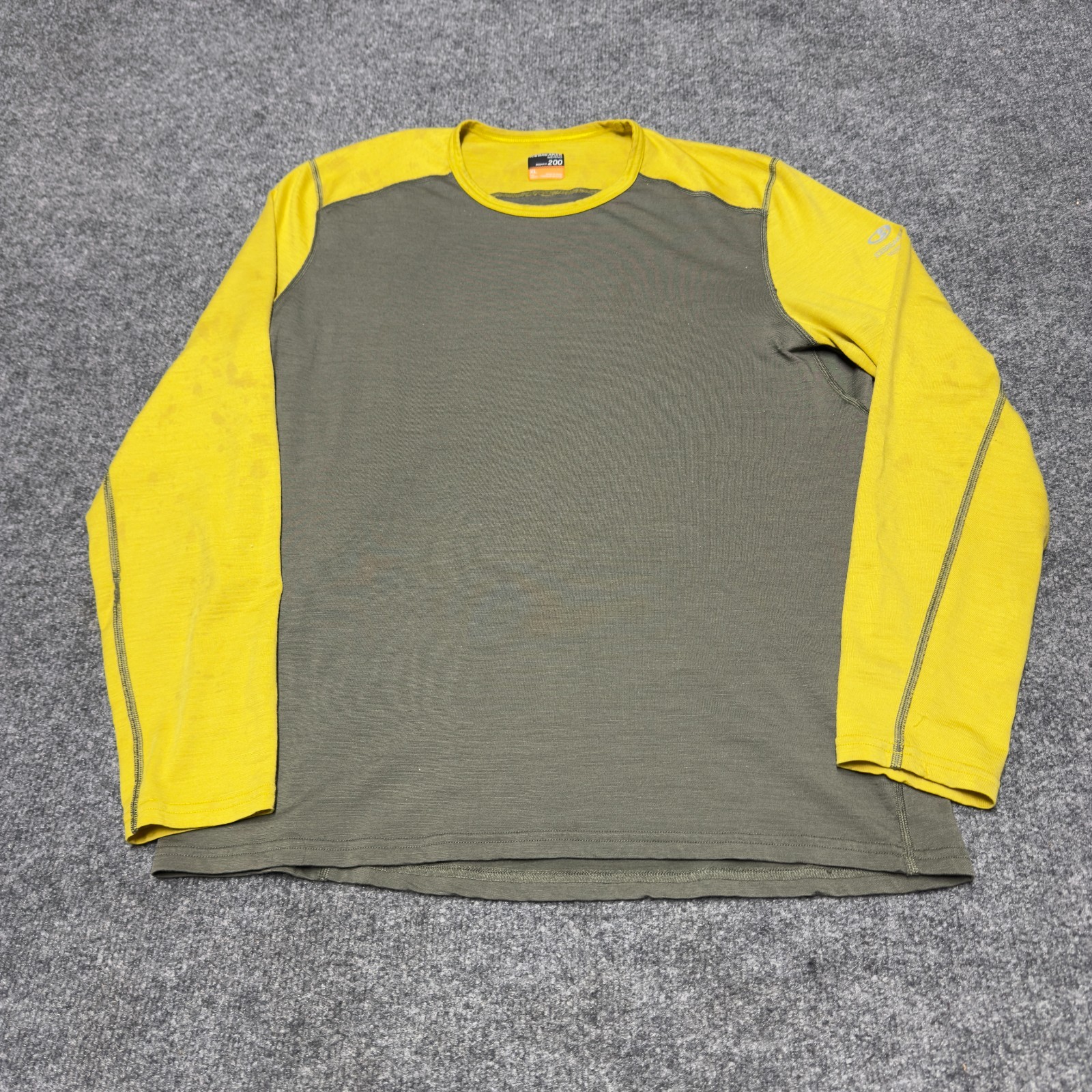 Icebreaker Bodyfit 200 Merino Base Layer Men XL Yellow Green 100% Merino Wool
